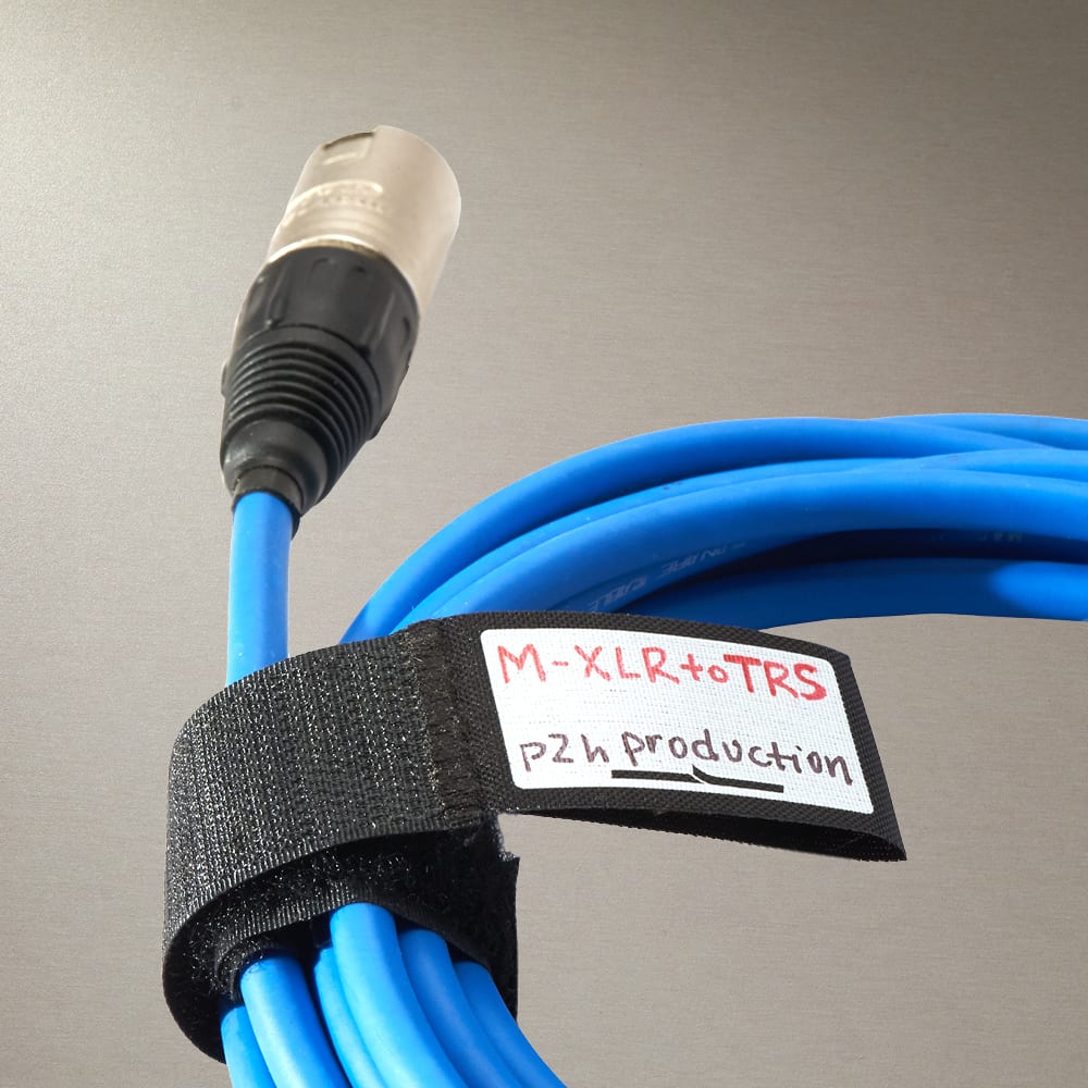 VELCRO Power Cord Wraps 16 in. x 1 in. Black and Grey with Blue