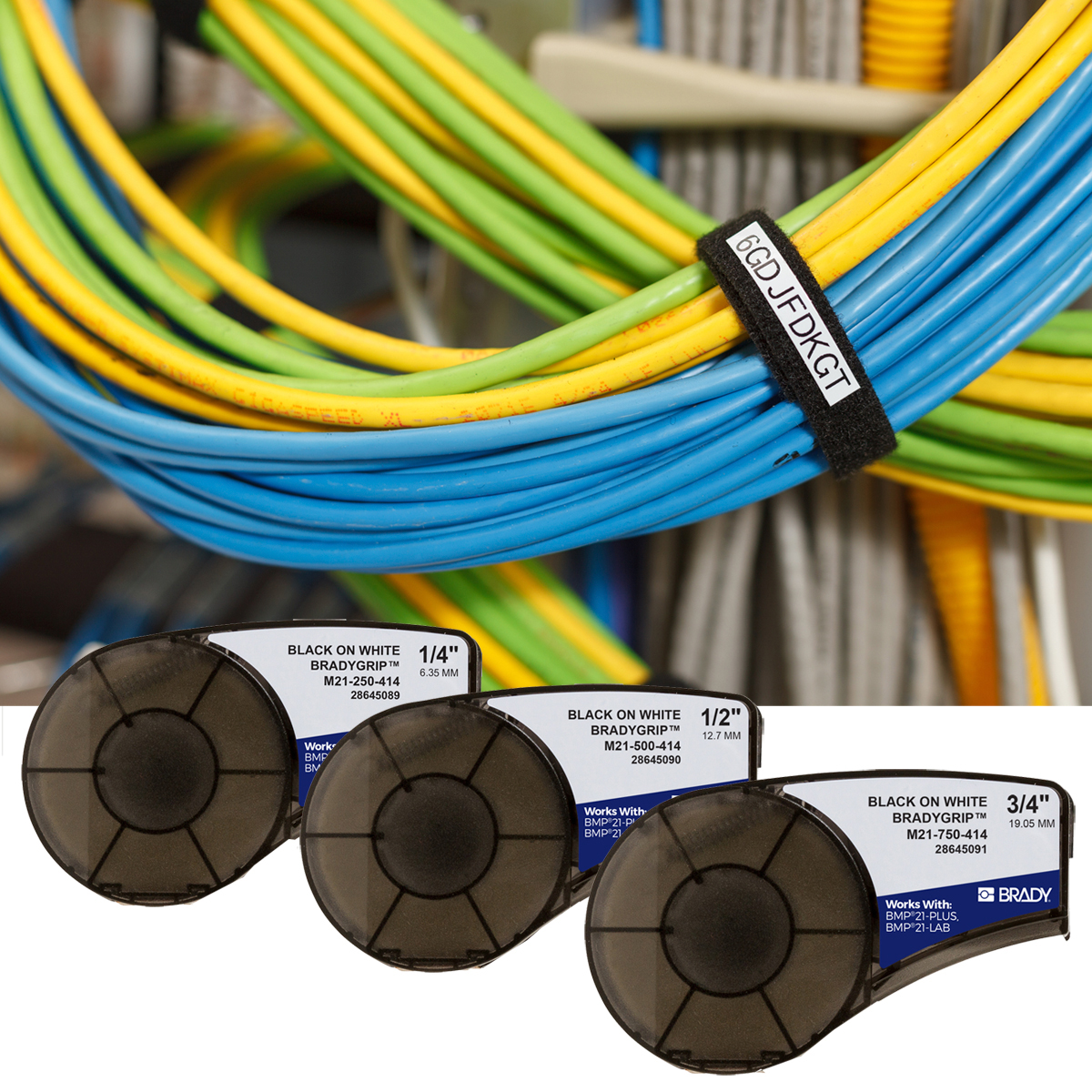 Improve Cable Identity with BradyGrip™ Labels & VELCRO® Brand Ties